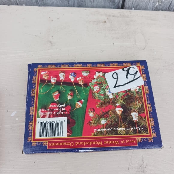 Set of 18 Mini Christmas Winter Wonderland Ornaments Hand Painted - Picture 3 of 5